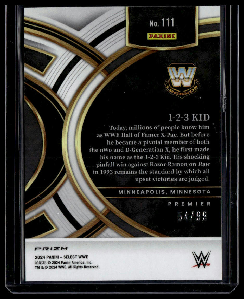 2024 Panini Select WWE #111 1-2-3 Kid Red Wave Prizms #/99
