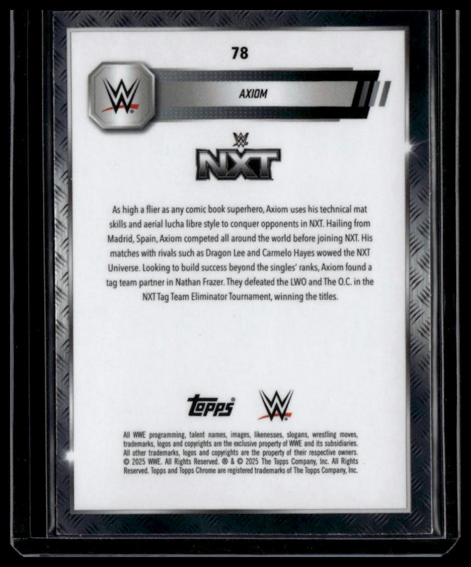 2025 Topps Chrome WWE #78 Axiom Blue Geometric Refractor #/99