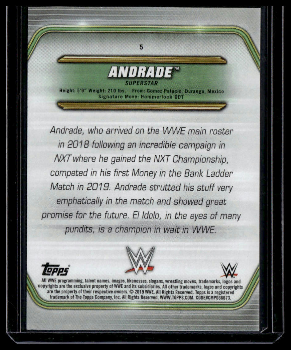 2019 Topps WWE Money in the Bank #5 Andrade Green #/99