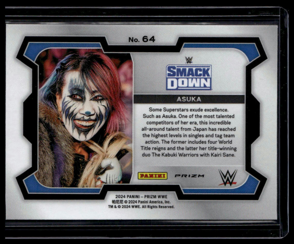 2024 Panini Prizm WWE #64 Asuka Ruby Wave Prizms