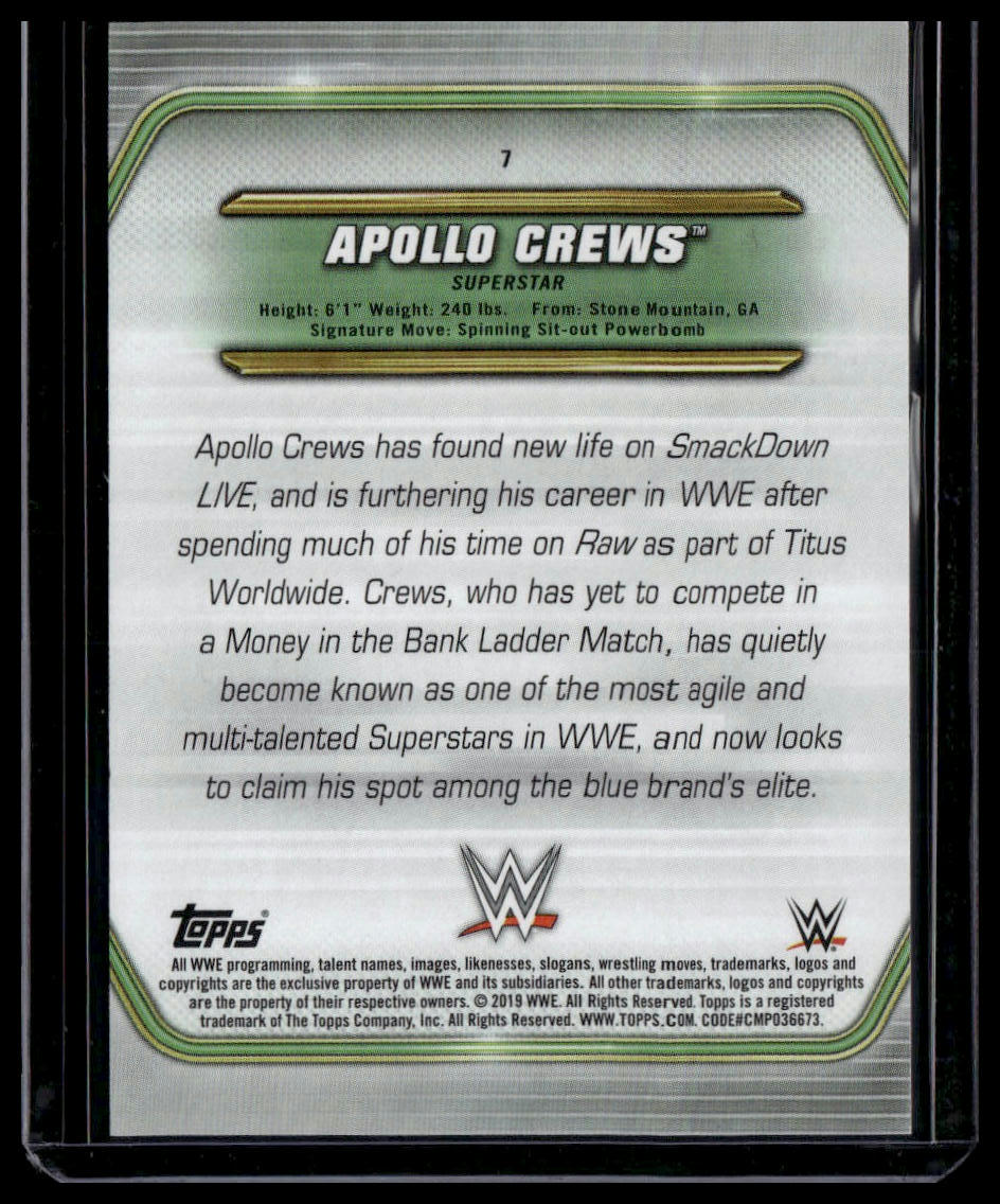 2019 Topps WWE Money in the Bank #7 Apollo Crews Purple #/25