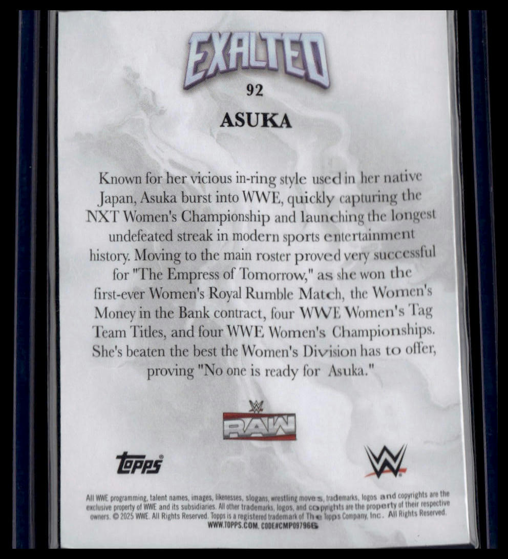 2025 Topps Exalted WWE #92 Asuka White #/150