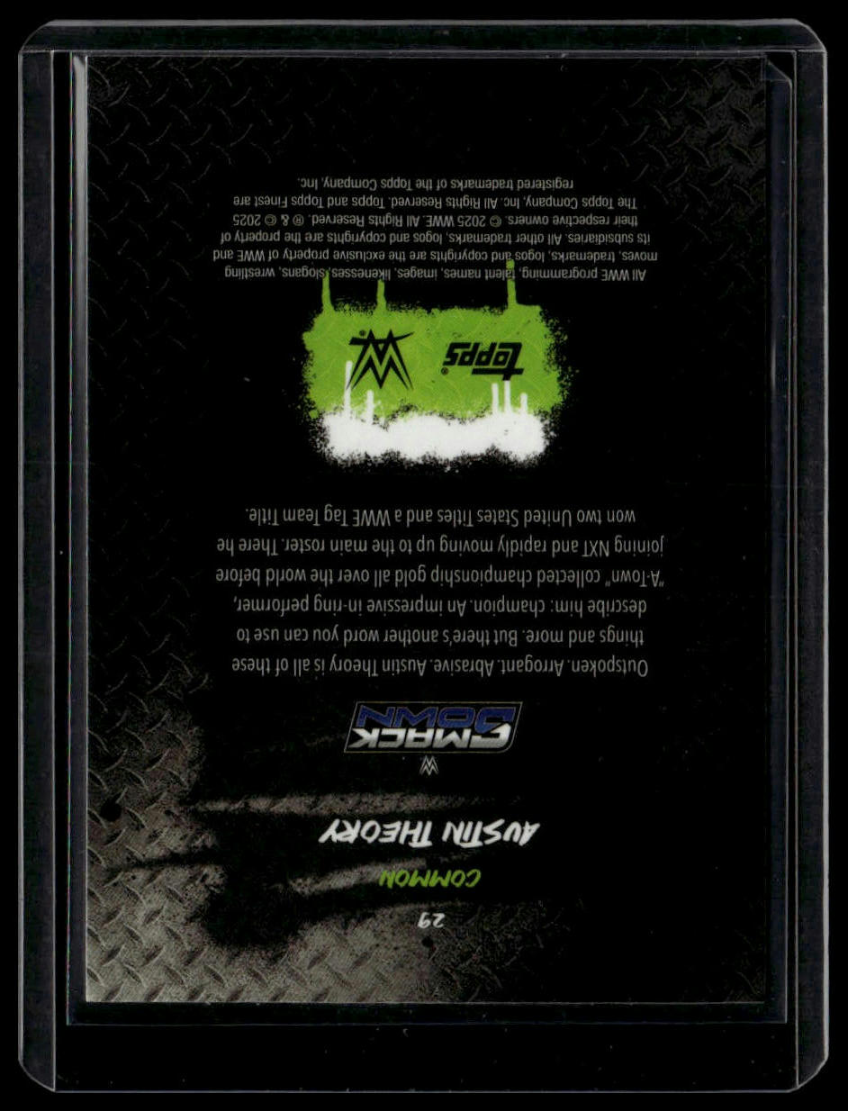 2025 Topps Finest WWE #29 Austin Theory Purple Checkerboard #/199