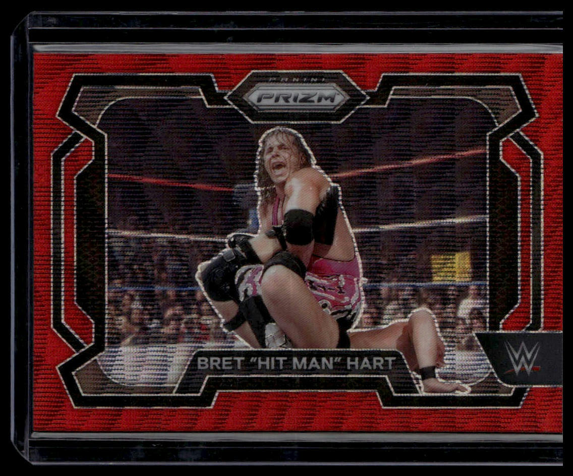 2024 Panini Prizm WWE #26 Bret "Hit Man" Hart Ruby Wave Prizms