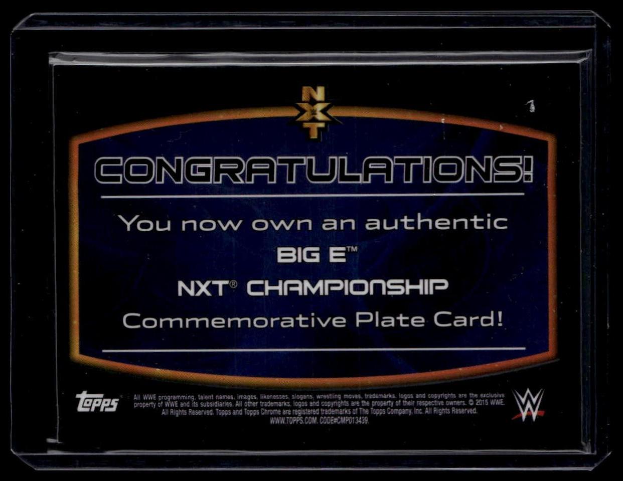 2015 Topps Chrome WWE #NNO Big E Commemorative Championship Plates