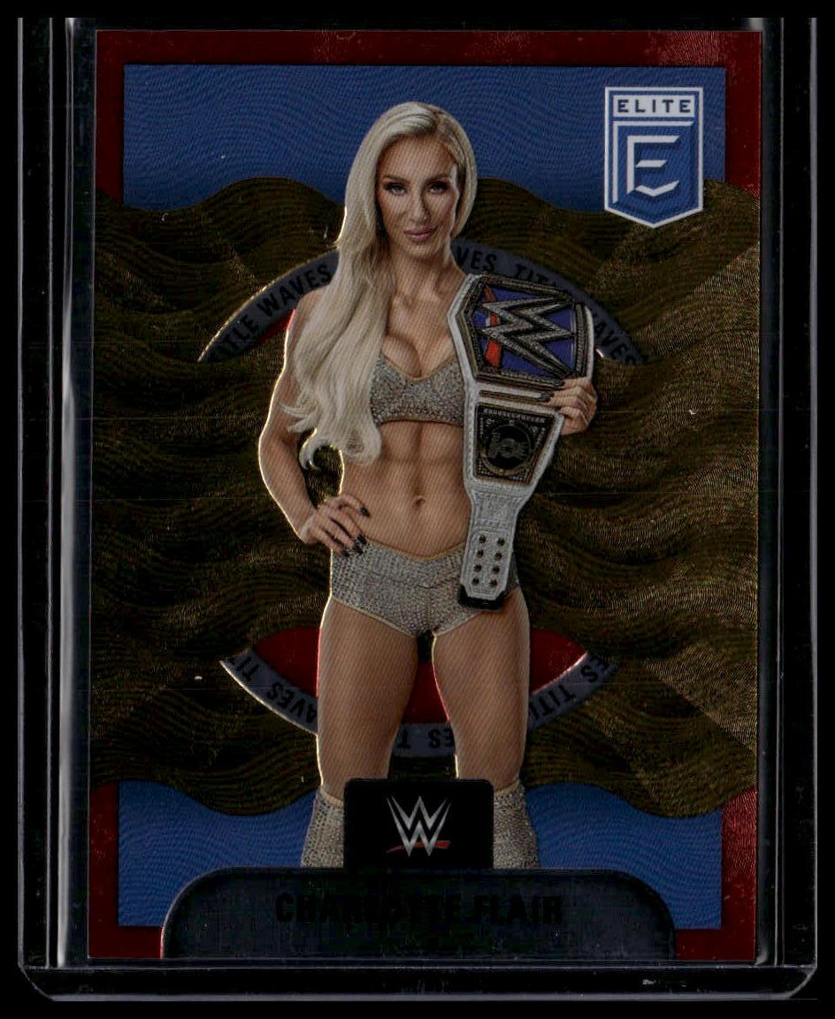 2023 Donruss Elite WWE #2 Charlotte Flair Title Waves Red #/99