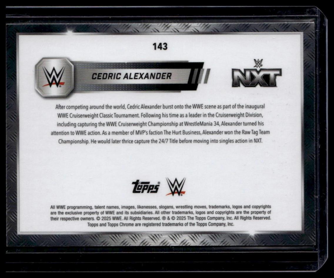 2025 Topps Chrome Sapphire Edition WWE #143 Cedric Alexander Green #/75
