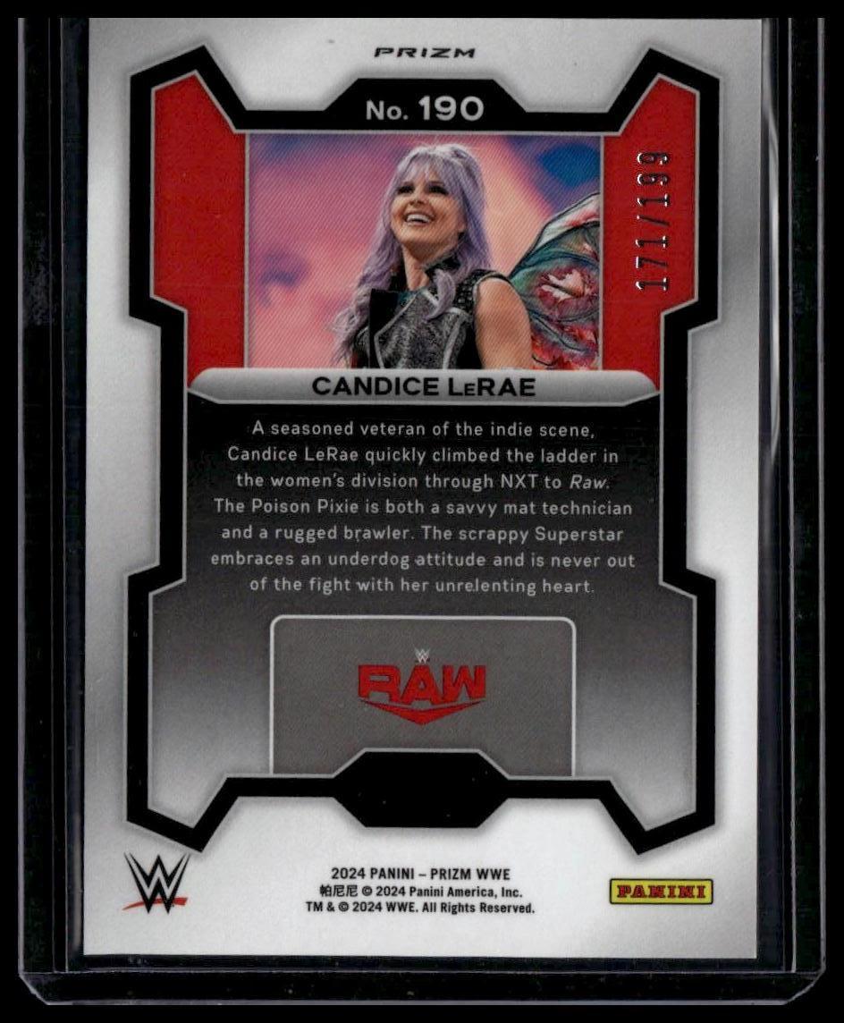 2024 Panini Prizm WWE #190 Candice LeRae Blue Prizms #/199