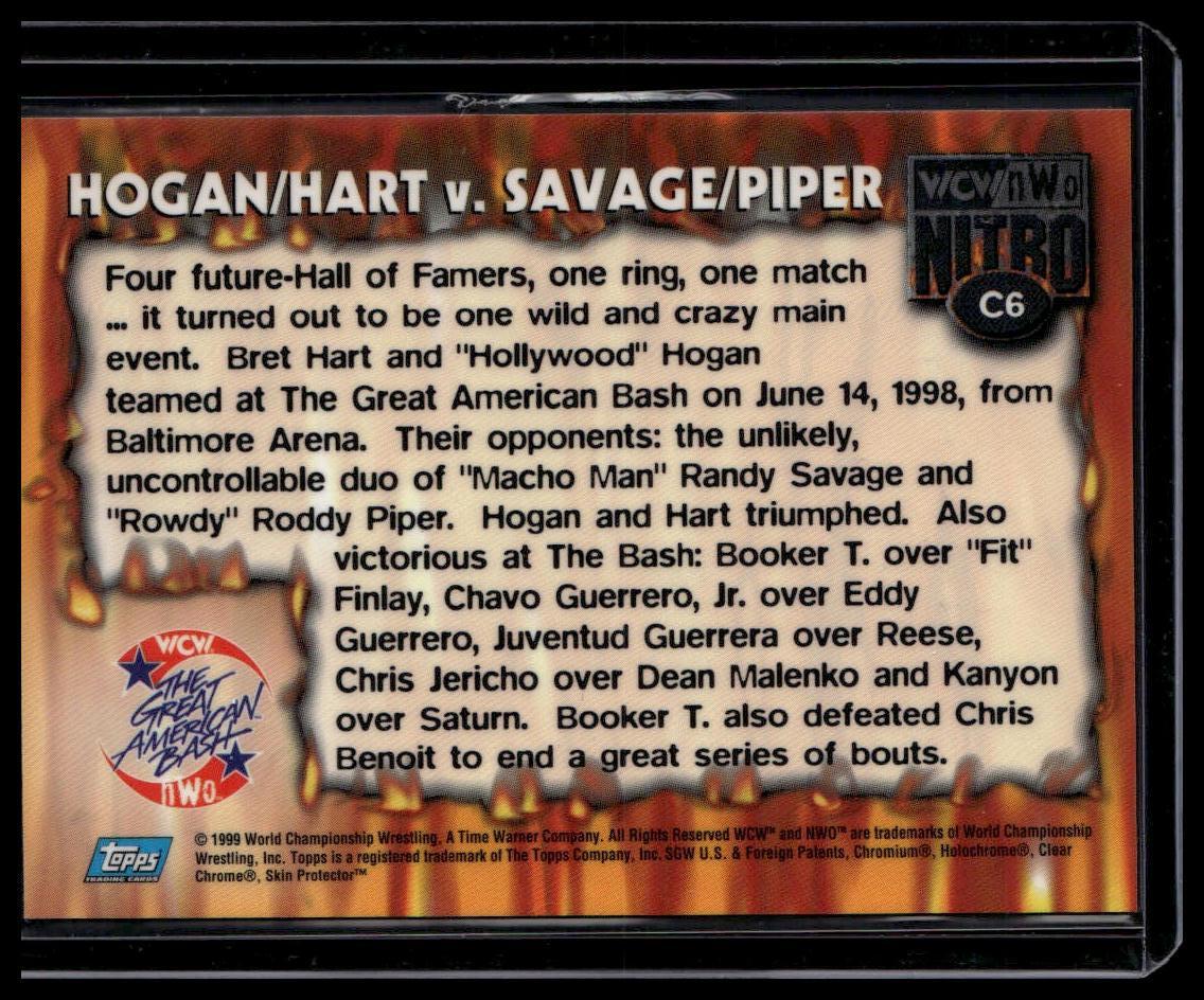 1999 Topps WCW/nWo Nitro #C6 Hart / Hogan / Piper / Savage Chrome