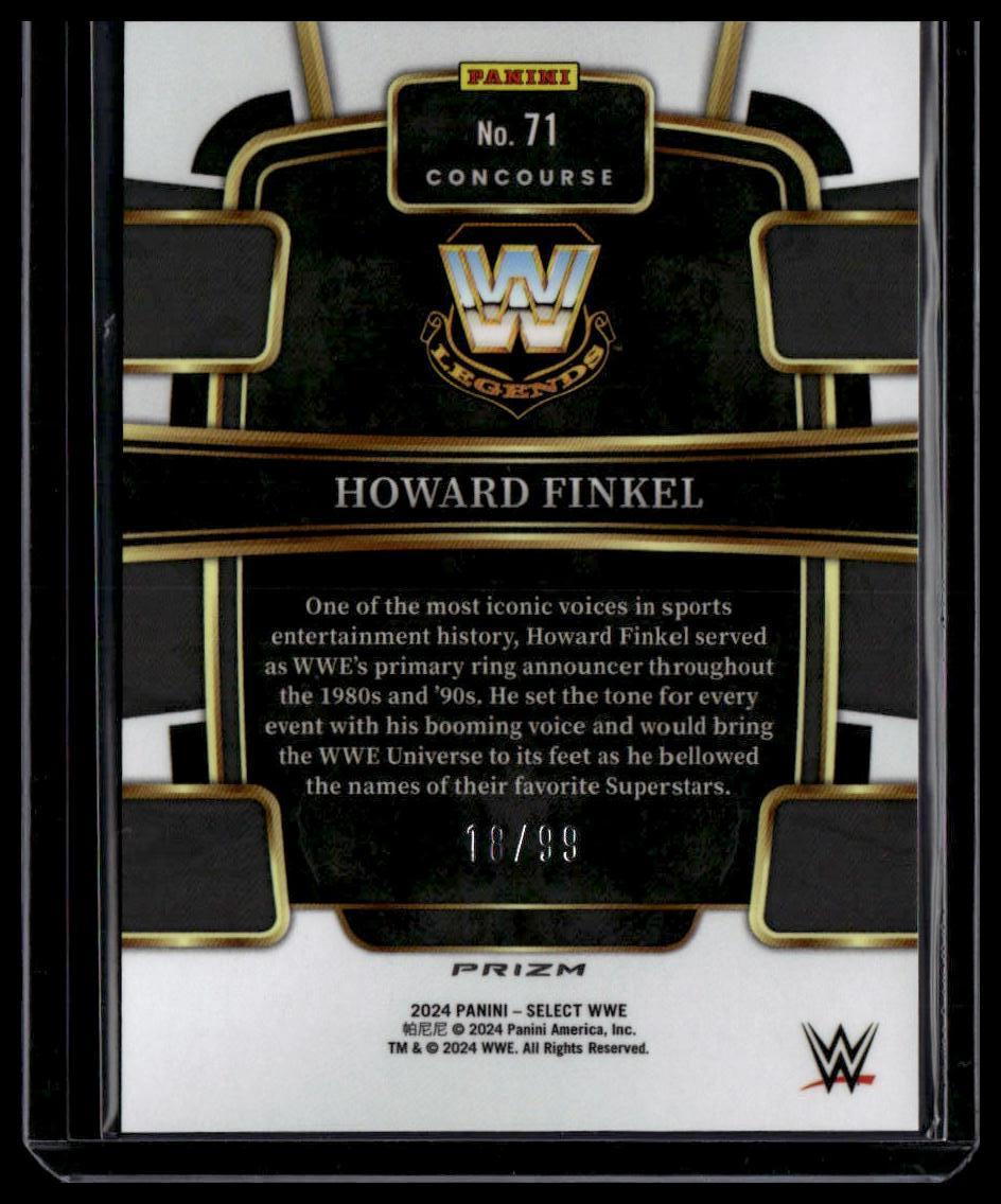 2024 Panini Select WWE #71 Howard Finkel Red Wave Prizms #/99