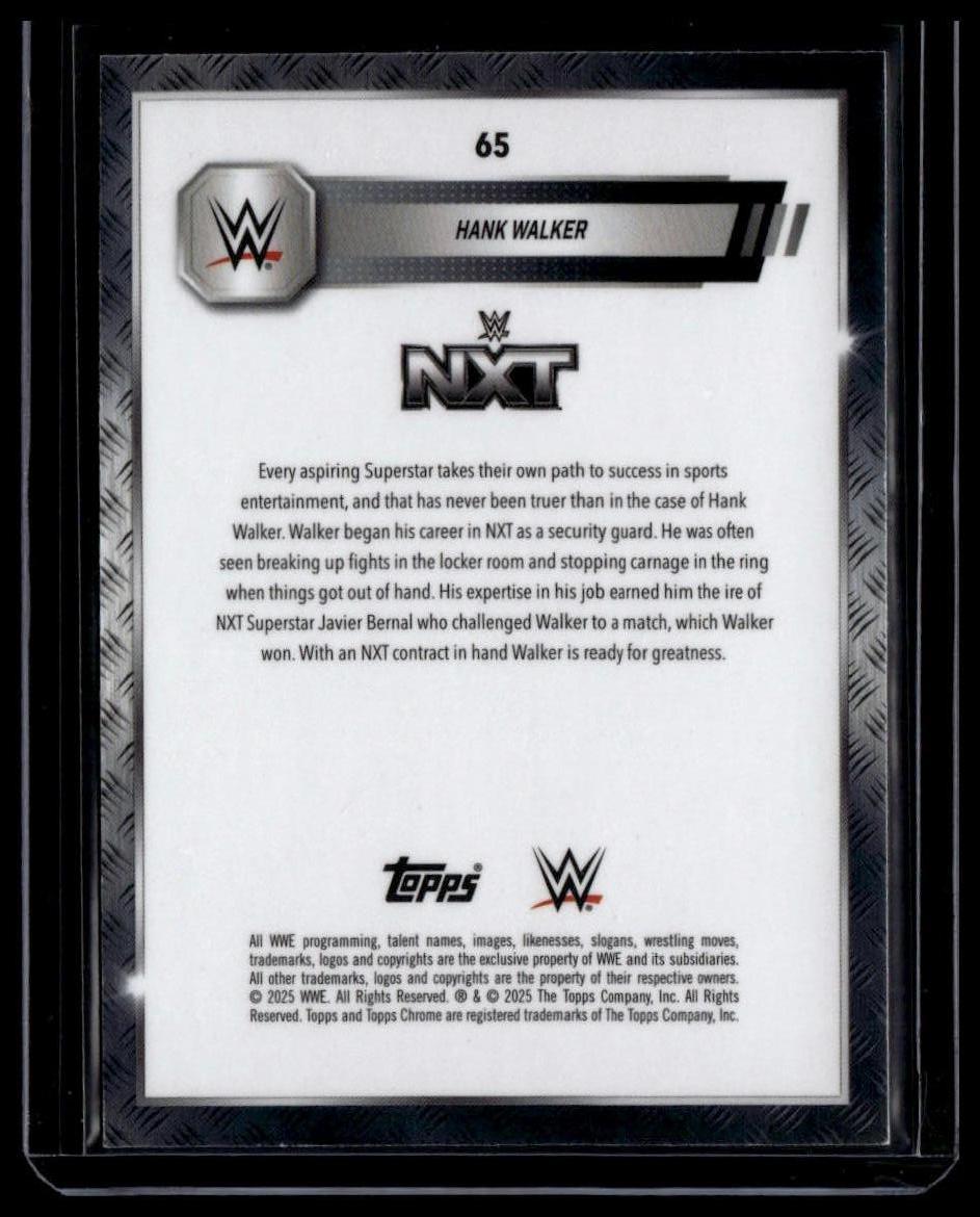 2025 Topps Chrome WWE #65 Hank Walker Aqua Shimmer Refractor #/199