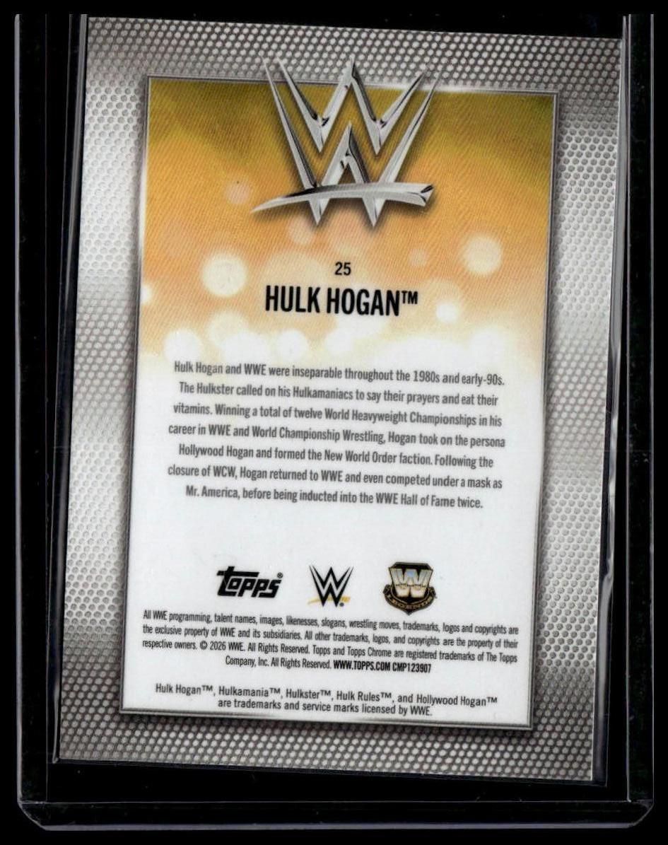 2026 Topps Chrome WWE #25 Hulk Hogan Blue Refractor #/150
