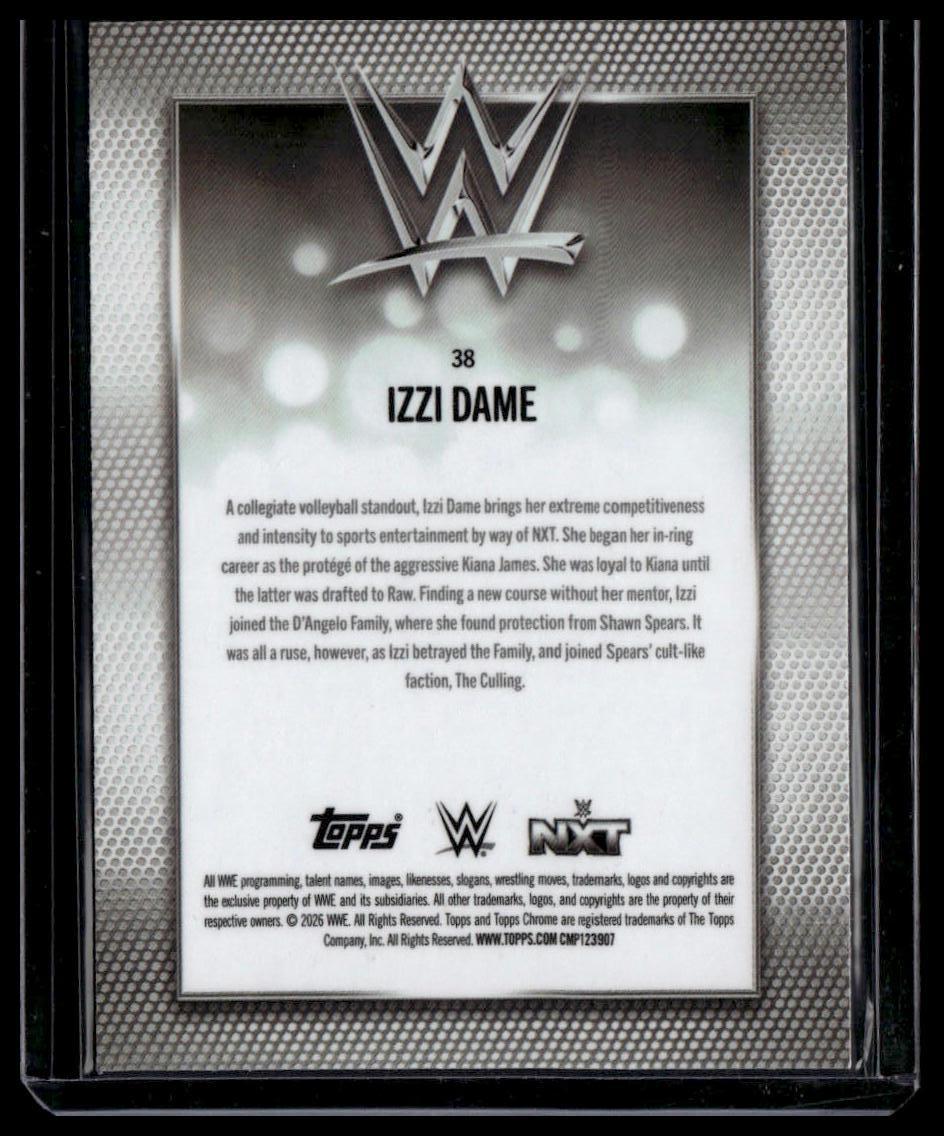 2026 Topps Chrome WWE #38 Izzi Dame Yellow Refractor #/275