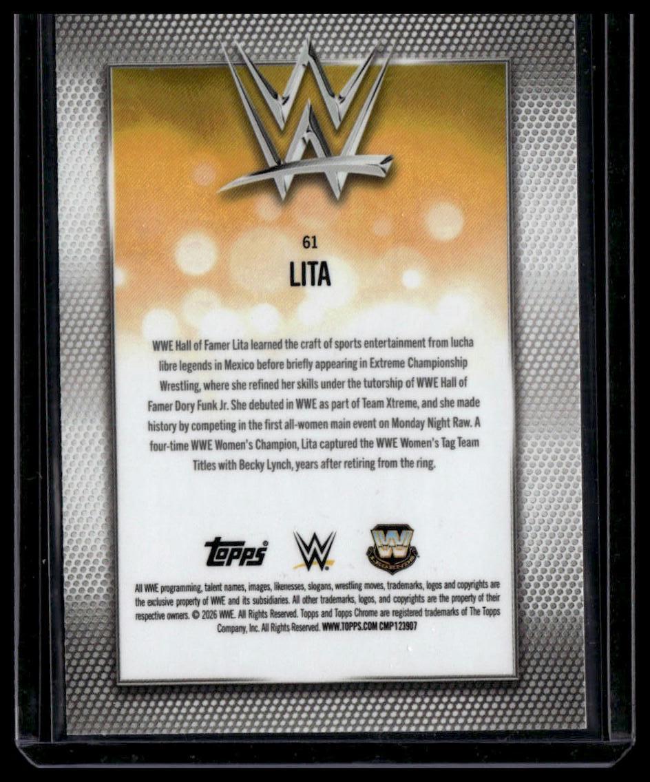 2026 Topps Chrome WWE #61 Lita Pink Refractor #/250