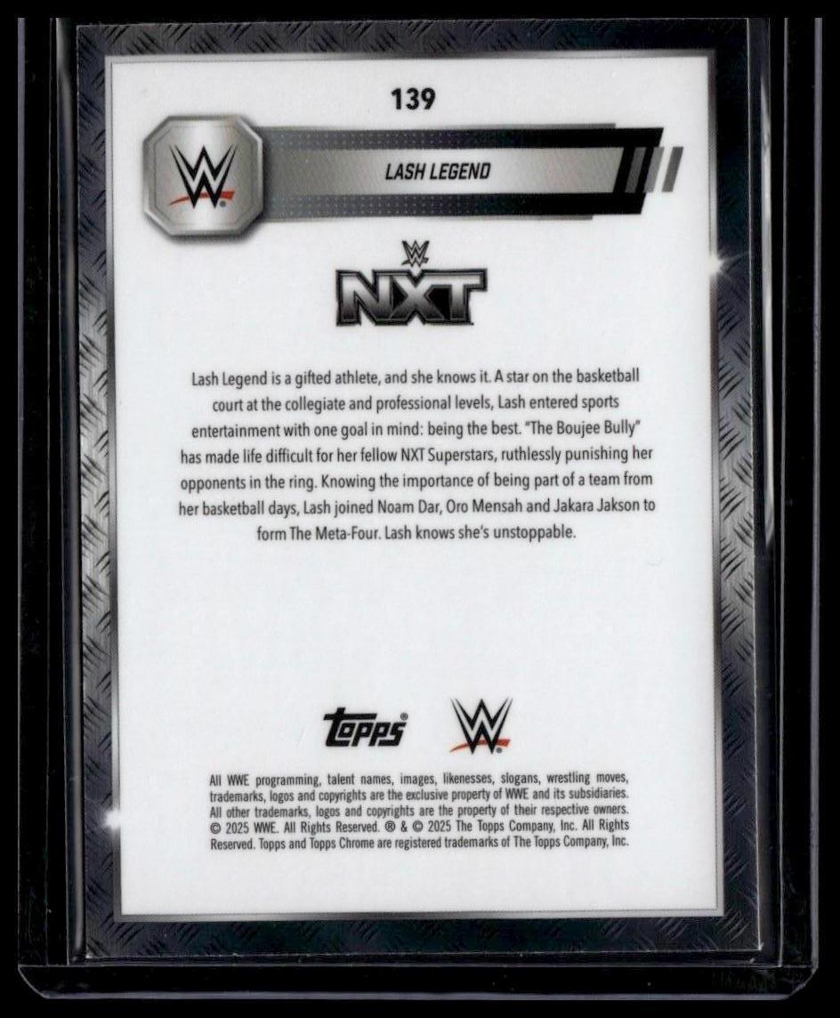 2025 Topps Chrome WWE #139 Lash Legend Aqua Shimmer Refractor #/199