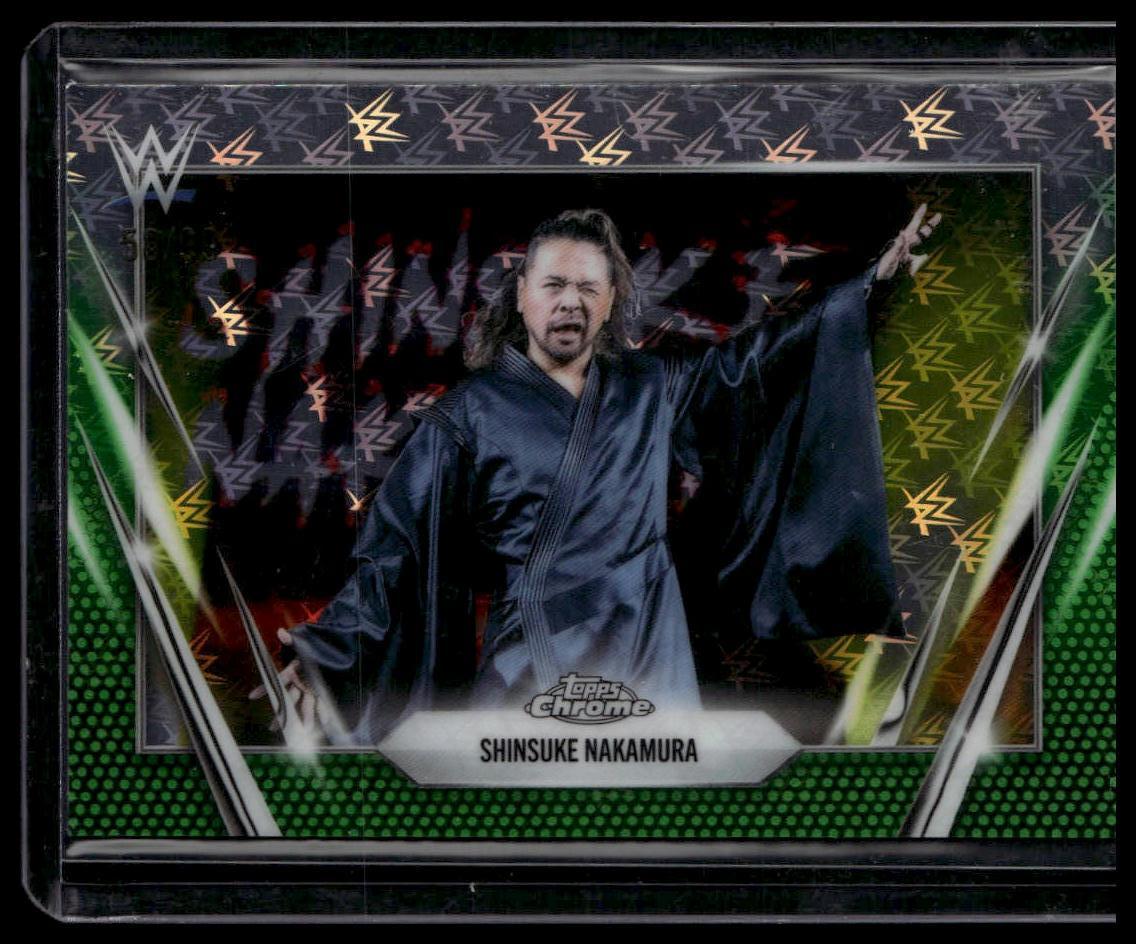 2026 Topps Chrome WWE #36 Shinsuke Nakamura Logofractor Green #/99