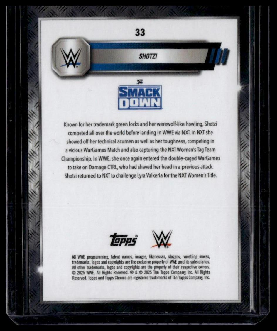 2025 Topps Chrome Sapphire Edition WWE #33 Shotzi Green #/75