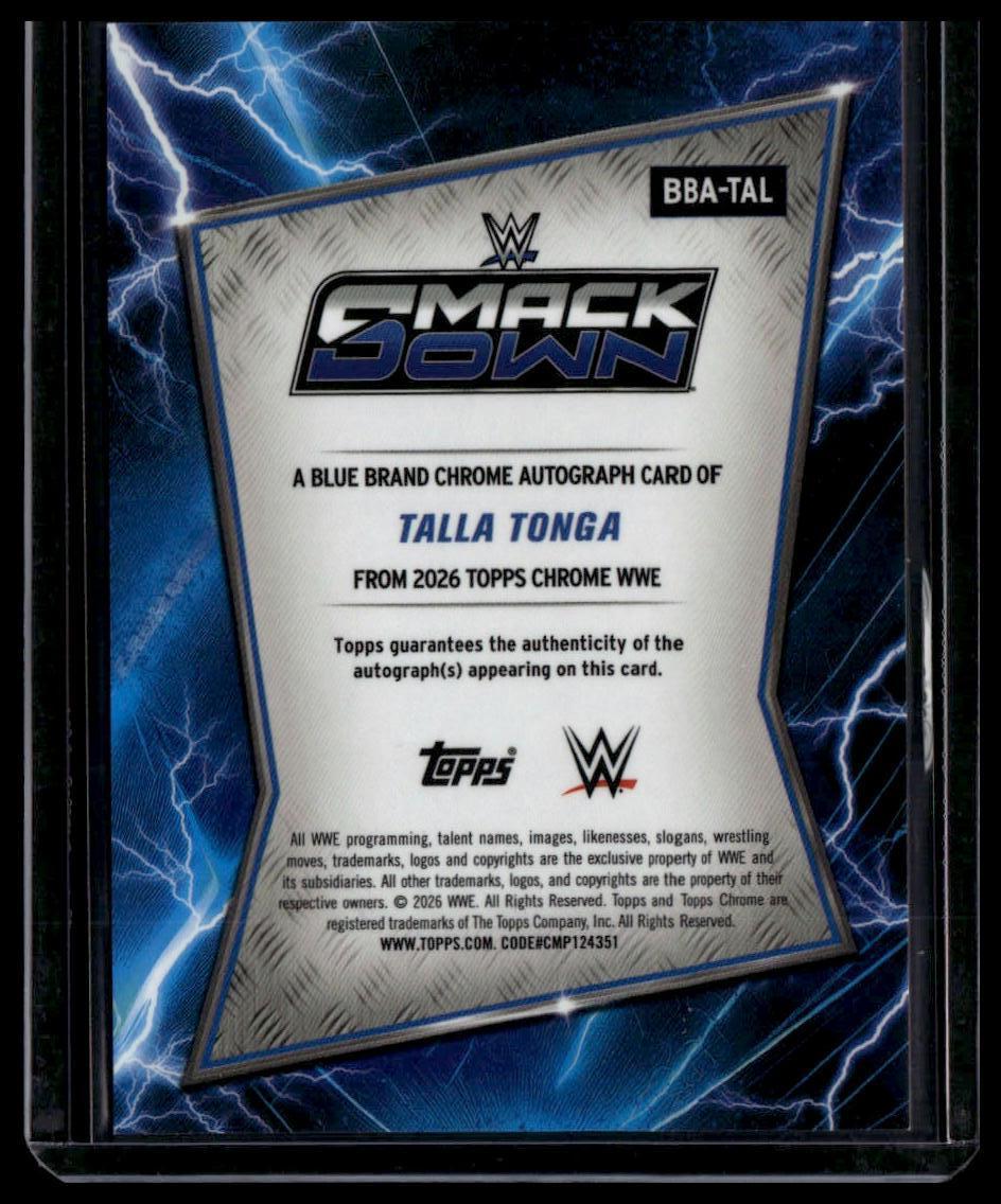 2026 Topps Chrome WWE #BBA-TAL Tala Tonga Blue Brand Autographs