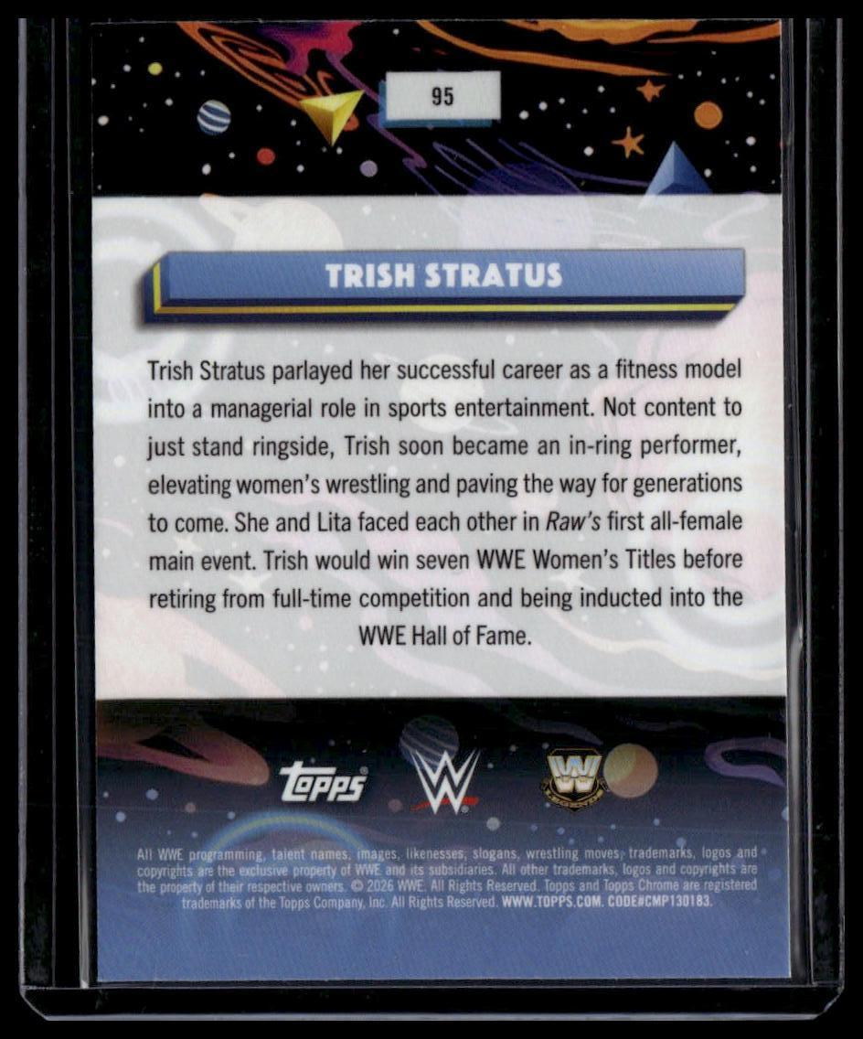 2026 Topps Chrome Cosmic WWE #95 Trish Stratus Blue Moon Refractor #/99