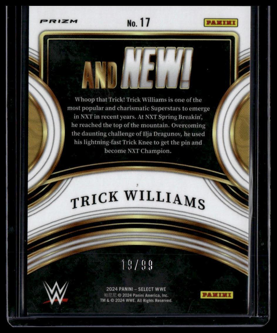 2024 Panini Select WWE #17 Trick Williams And NEW! Red Prizms #/99