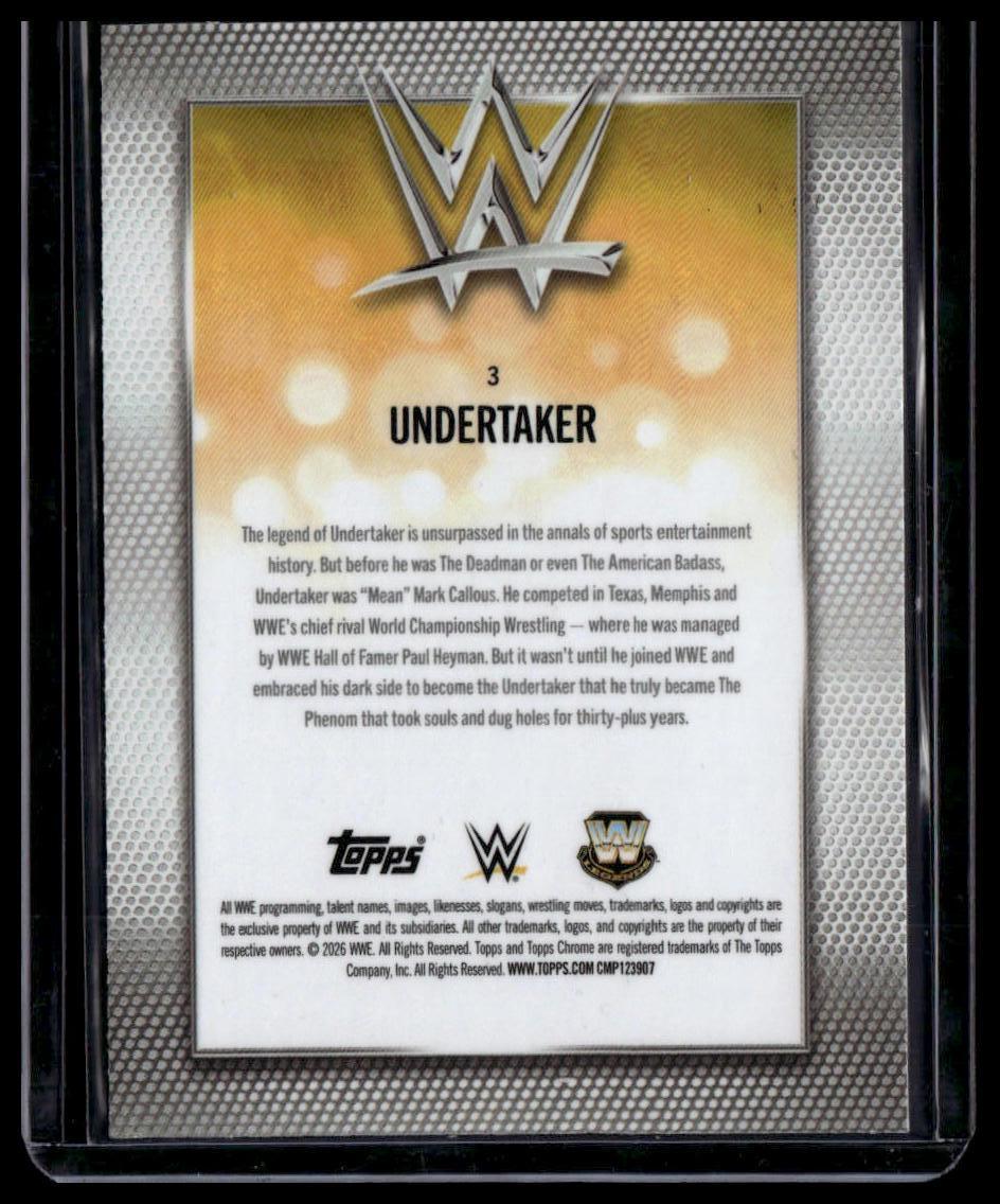 2026 Topps Chrome WWE #3 Undertaker Blue Geometric Refractor #/150