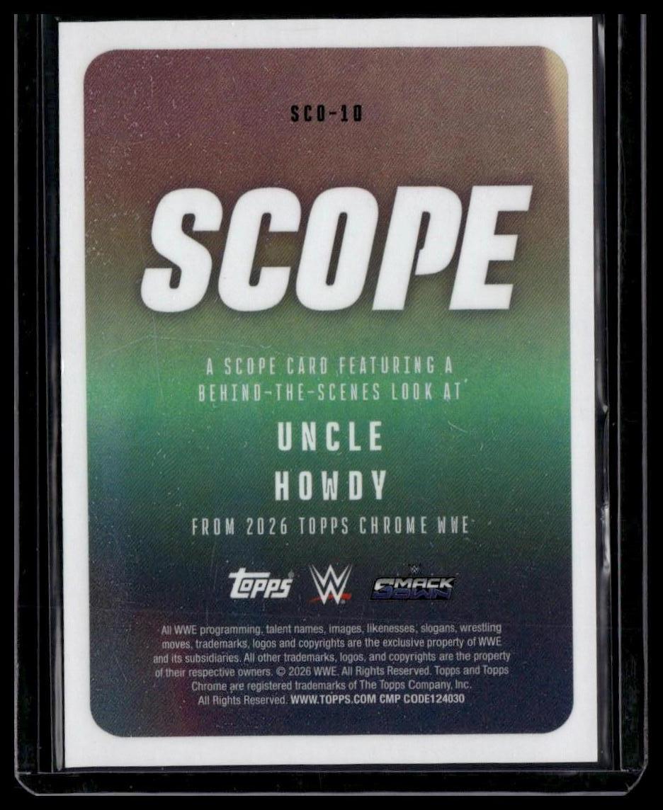 2026 Topps Chrome WWE #SCO-10 Uncle Howdy Scope Orange Geometric Refractor #/25