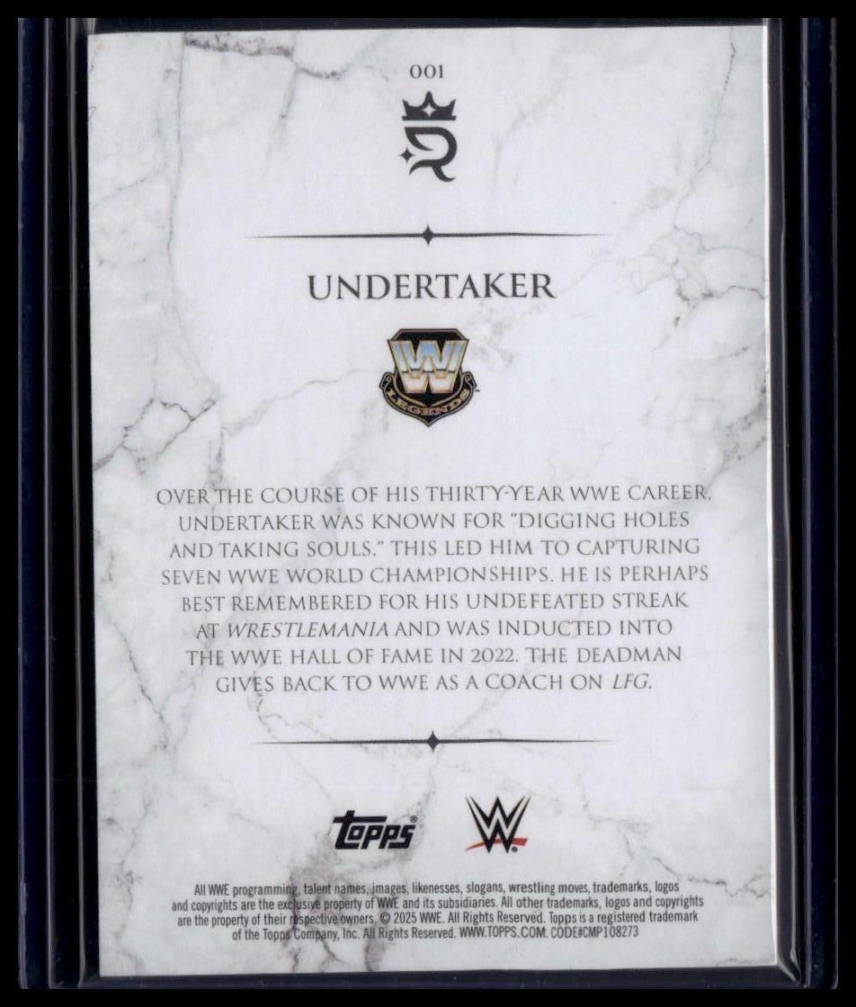 2025 Topps Royalty WWE #1 Undertaker #/99