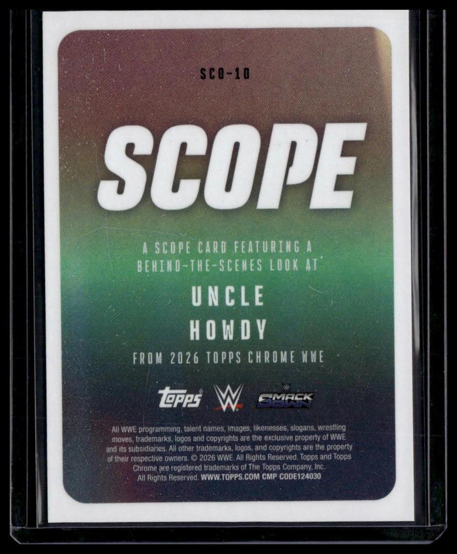 2026 Topps Chrome WWE #SCO-10 Uncle Howdy Scope Gold Geometric Refractor #/50