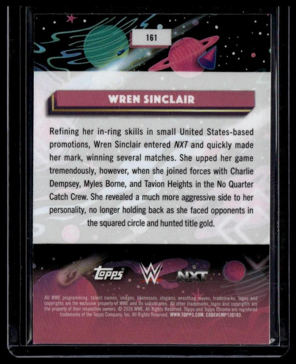 2026 Topps Chrome Cosmic WWE #161 Wren Sinclair Green Space Dust Refractor #/75