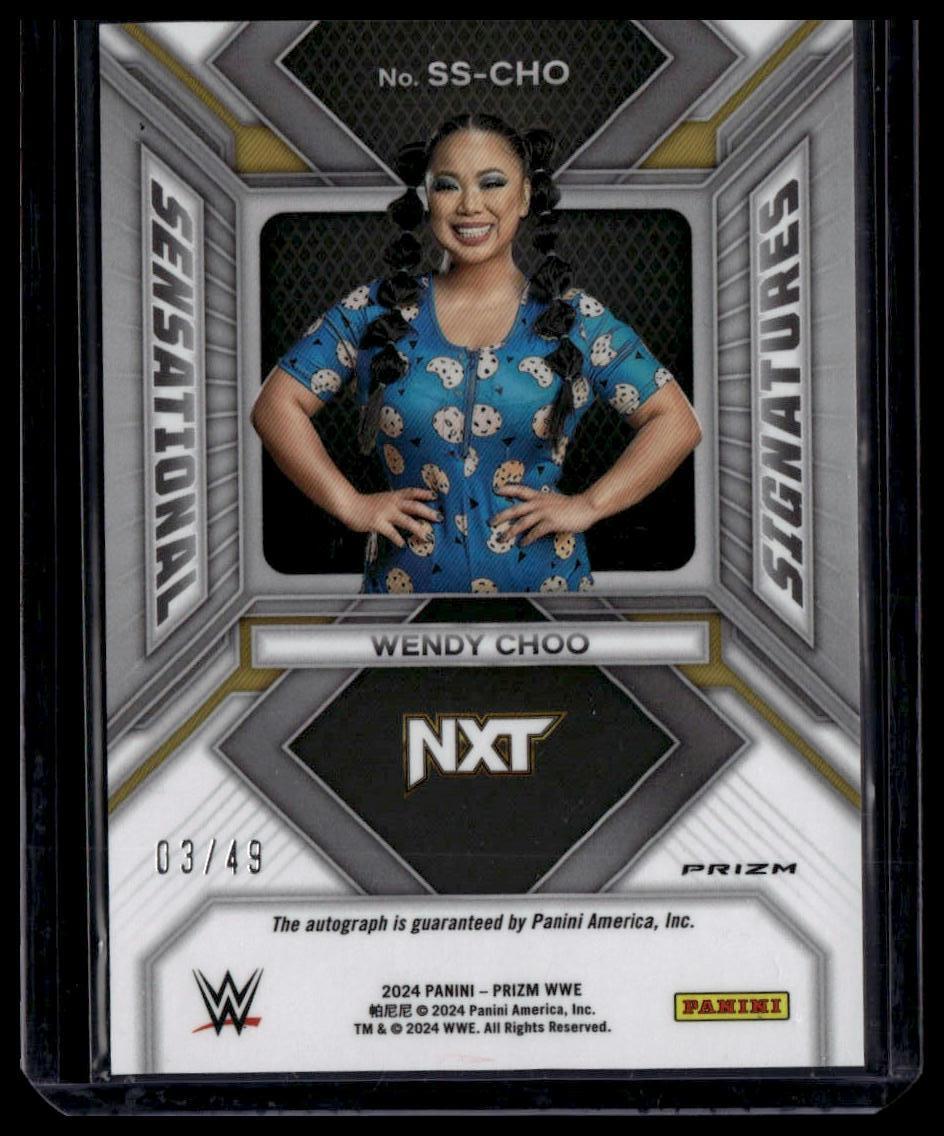 2024 Panini Prizm WWE #SS-CHO Wendy Choo Sensational Signatures Blue #/49