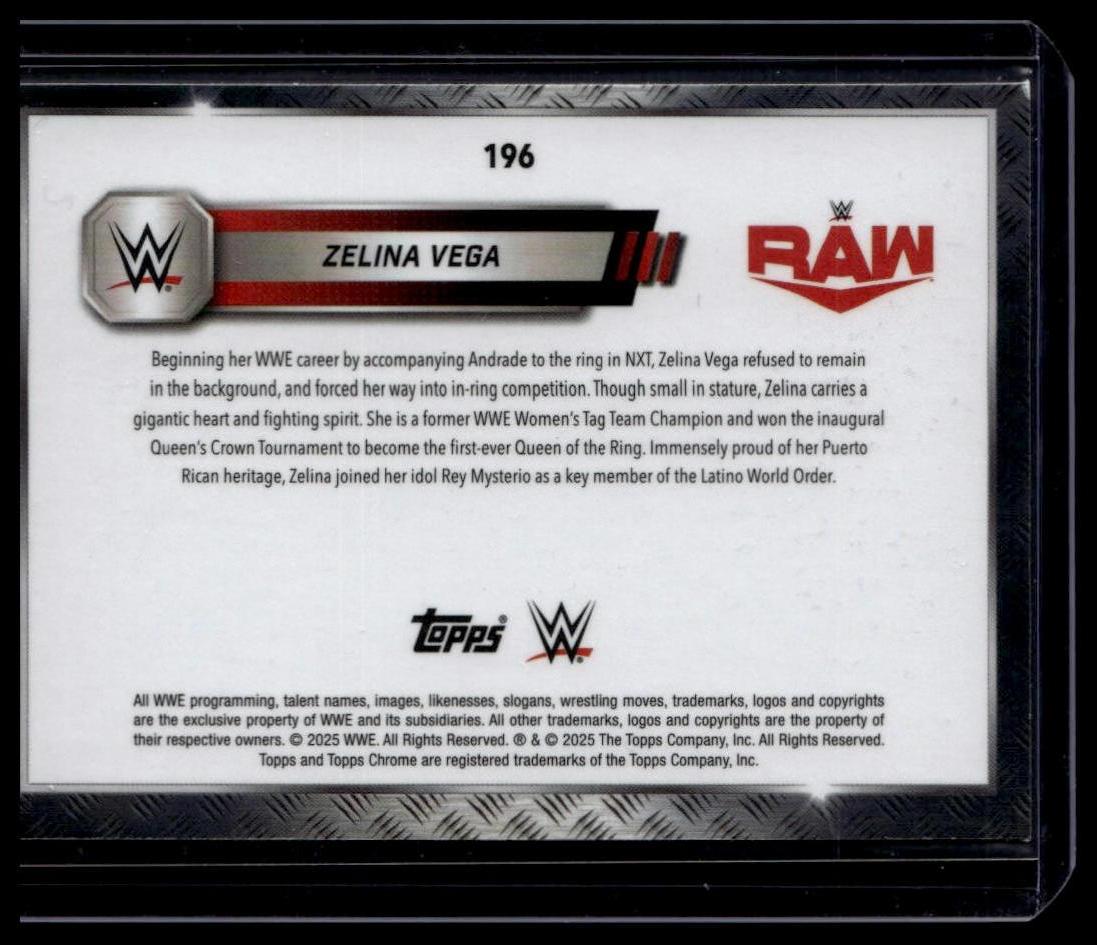 2025 Topps Chrome Sapphire Edition WWE #196 Zelina Vega Green #/75