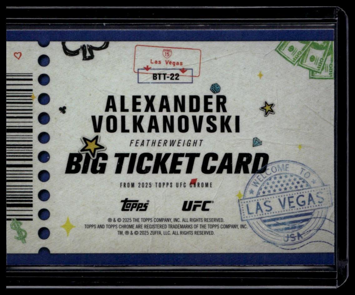 2025 Topps Chrome UFC #BTT-22 Alexander Volkanovski Big Ticket