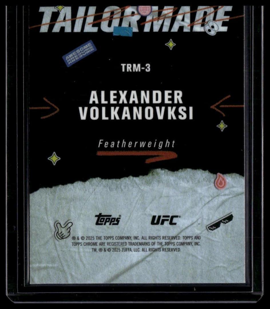 2025 Topps Chrome UFC Alexander Volkanovski Tailor Made Green Refractor /99