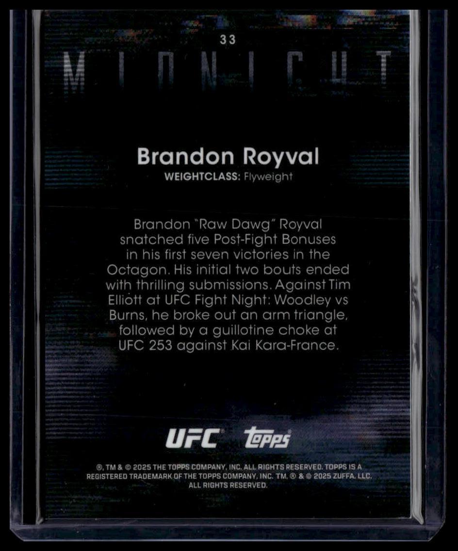 2025 Topps Midnight UFC #33 Brandon Royval Dusk #/75