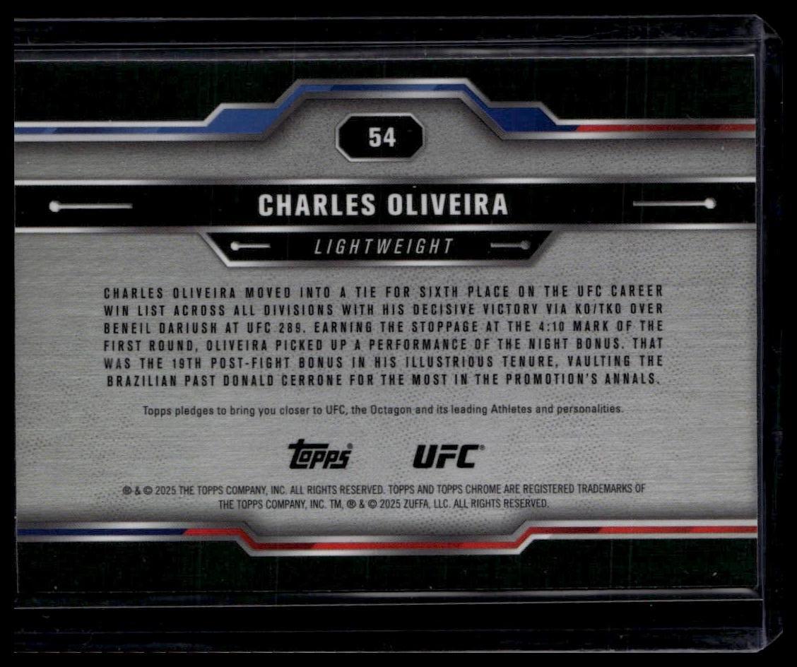 2025 Topps Chrome UFC #54 Charles Oliveira Red Blue Refractor