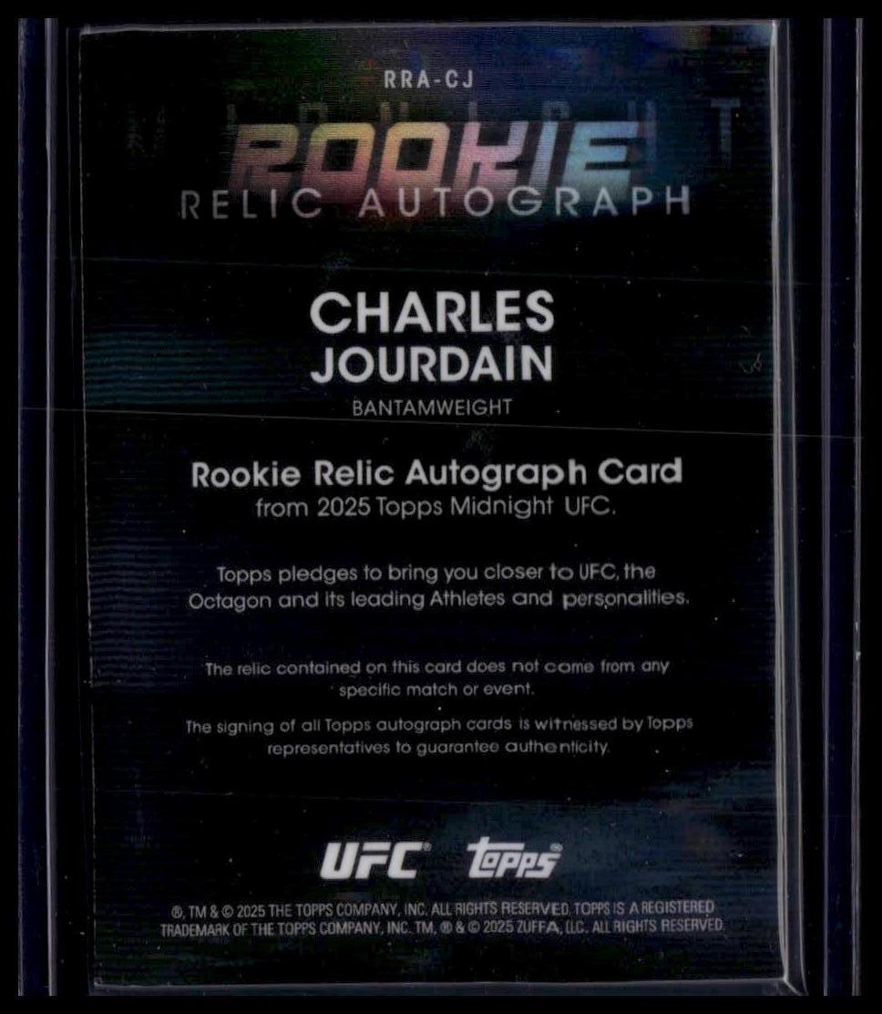 2025 Topps Midnight UFC #RRA-CJ Charles Jourdain Rookie Relic Autographs