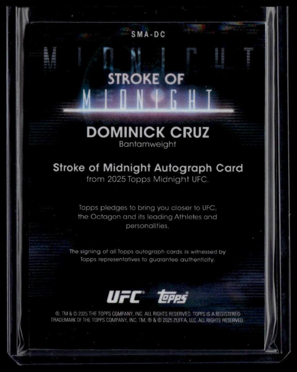 2025 Topps Midnight Dominick Cruz Stroke of Midnight Autographs Twilight #/99