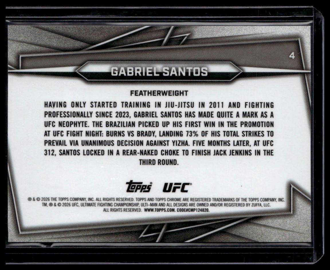 2026 Topps Chrome UFC #4 Gabriel Santos Orange Geometric Refractor #/25