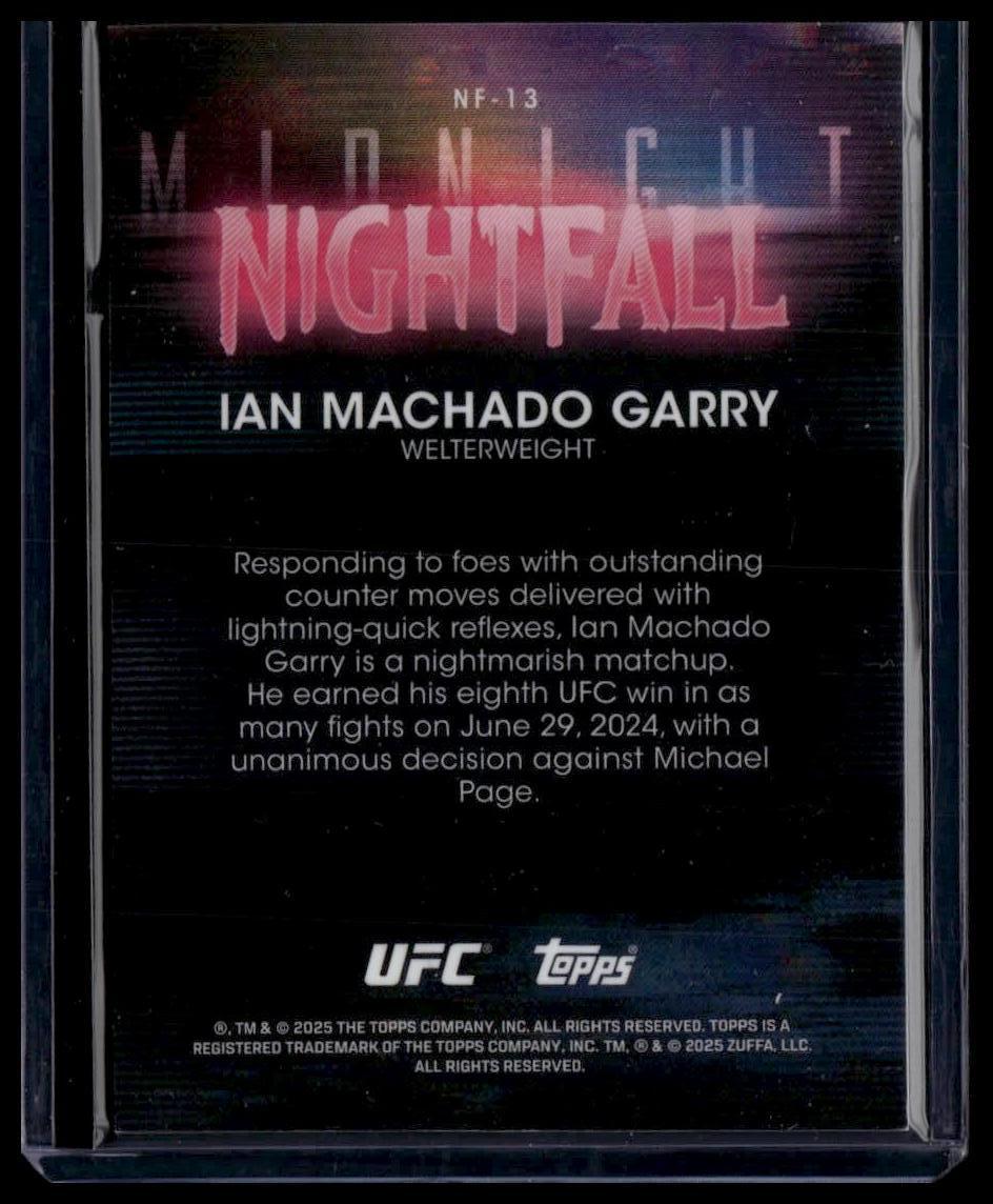 2025 Topps Midnight UFC #NF-13 Ian Machado Garry Nightfall Dusk #/75