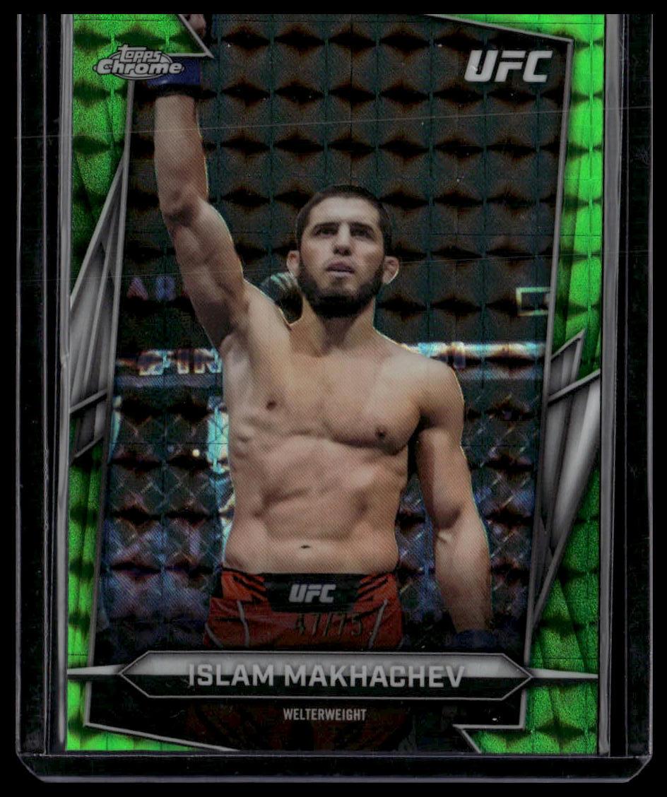 2026 Topps Chrome UFC #47 Islam Makhachev Green Geometric Refractor #/75