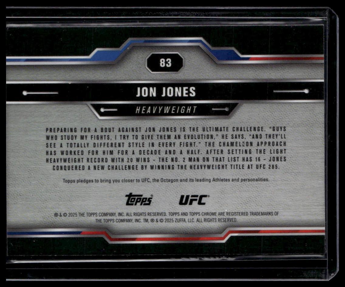 2025 Topps Chrome UFC #83 Jon Jones Red & Blue Refractor