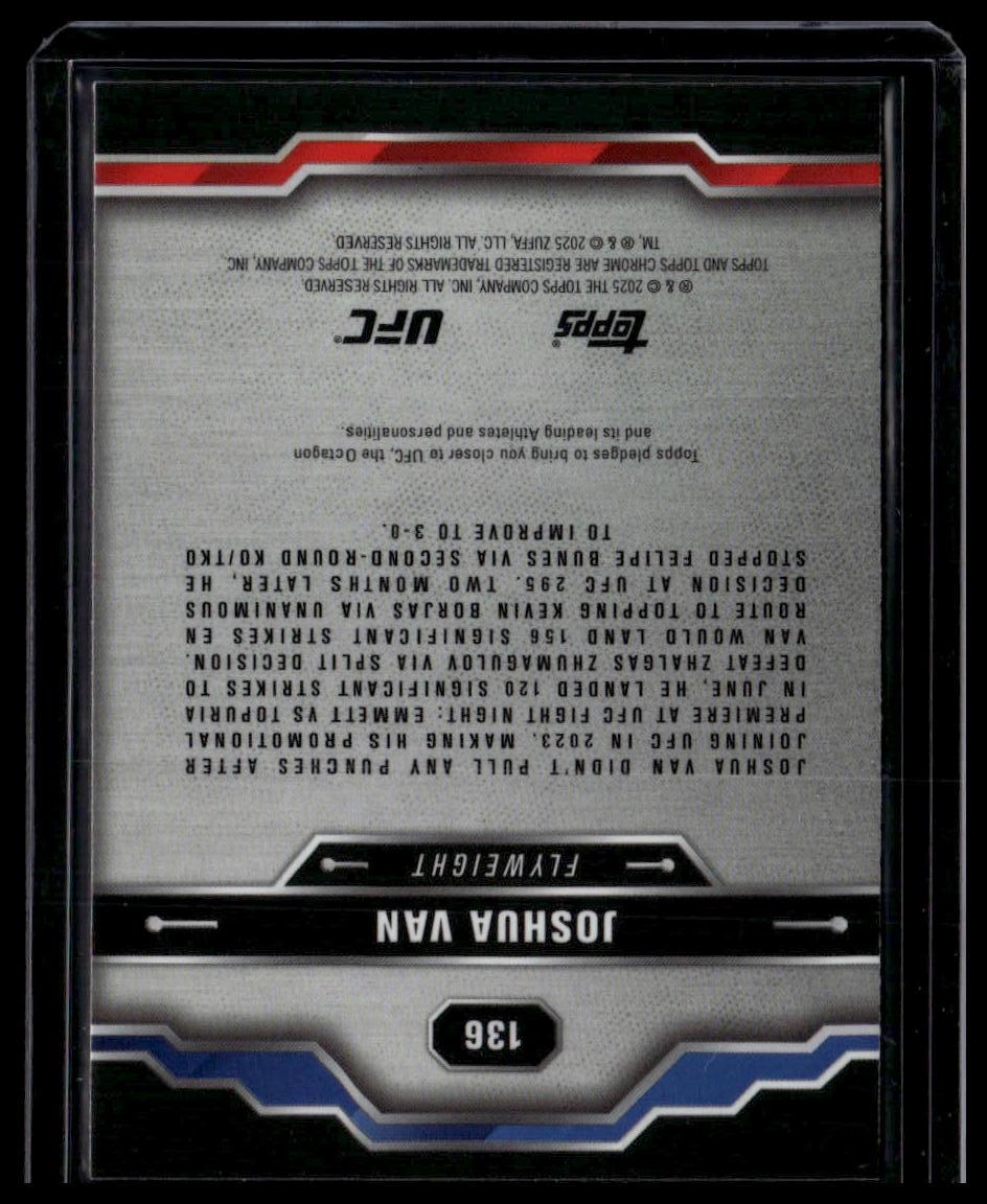 2025 Topps Chrome UFC #136 Joshua Van Red & Blue Refractor