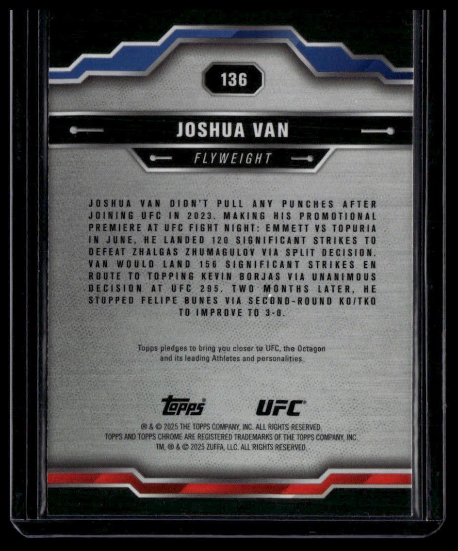 2025 Topps Chrome UFC #136 Joshua Van Red & Blue Refractor