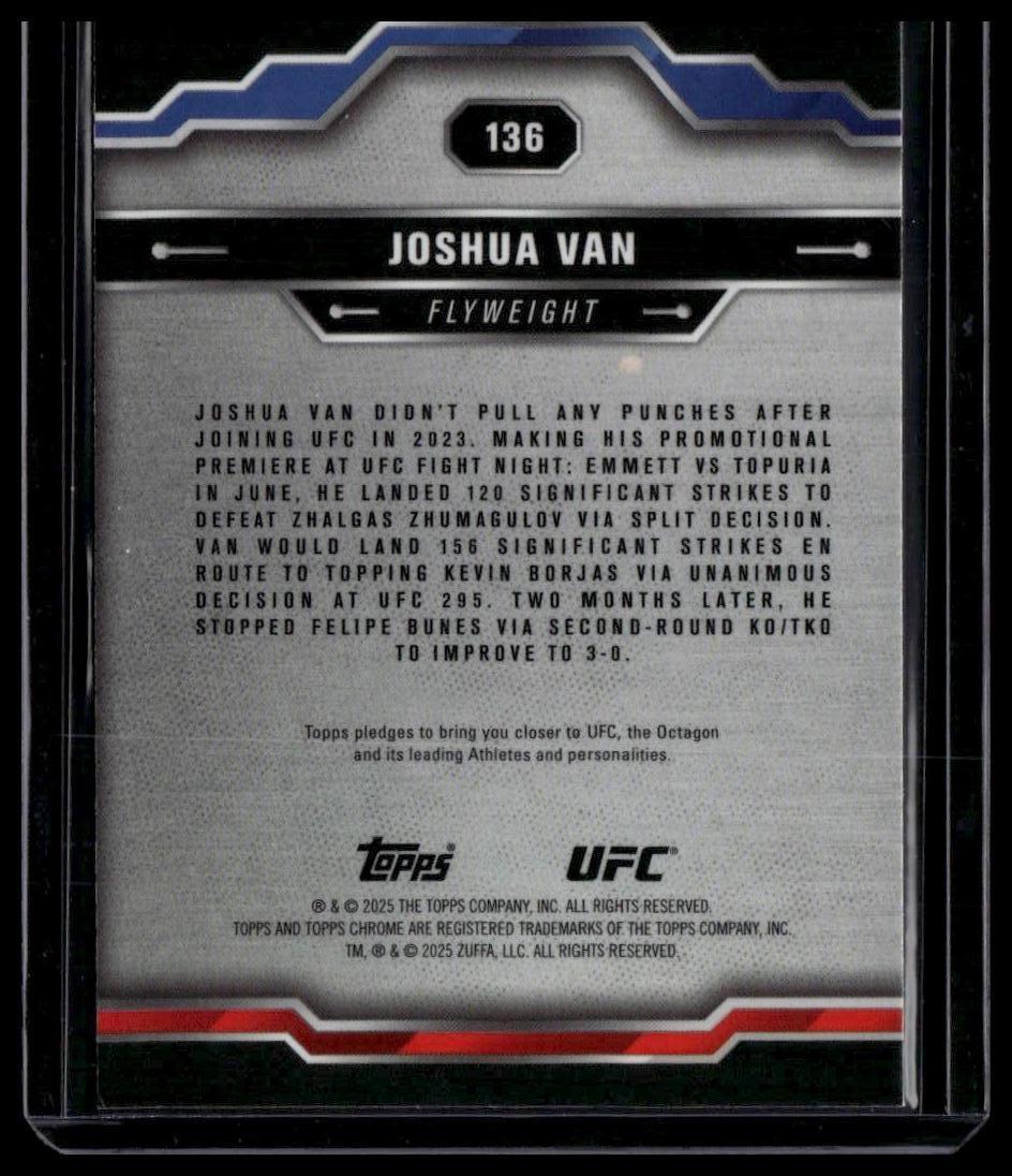 2025 Topps Chrome UFC #136 Joshua Van Red & Blue Refractor