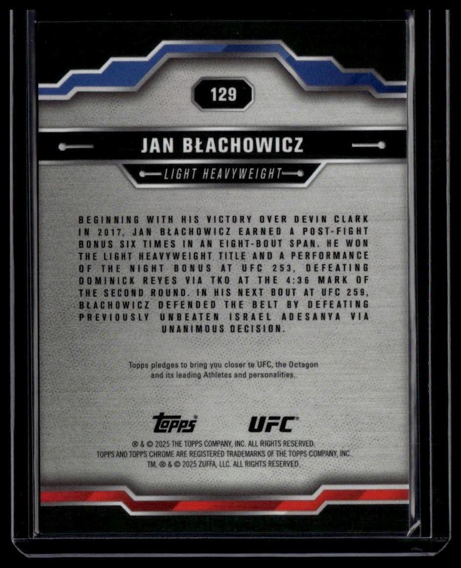 2025 Topps Chrome Sapphire Edition UFC #129 Jan Błachowicz Orange Sapphire #/25