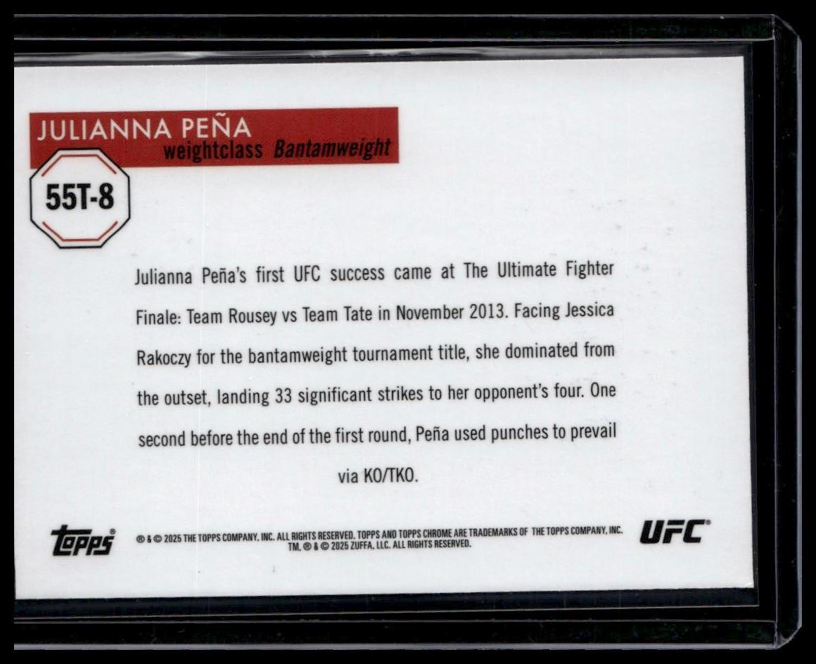 2025 Topps Chrome UFC #55T-8 Julianna Peña 1955 Topps Green Refractor #/99