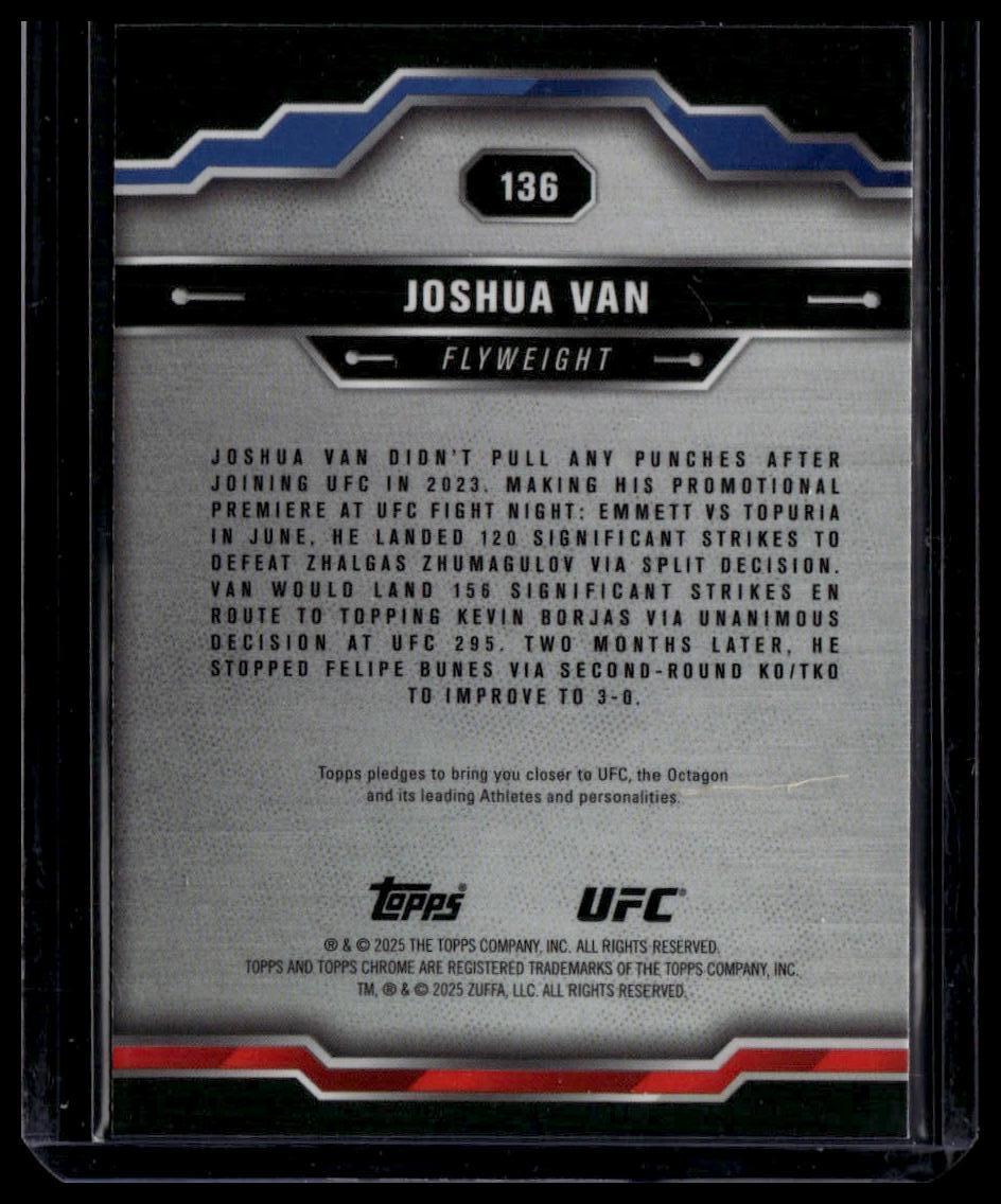 2025 Topps Chrome UFC #136 Joshua Van Red & Blue Refractor
