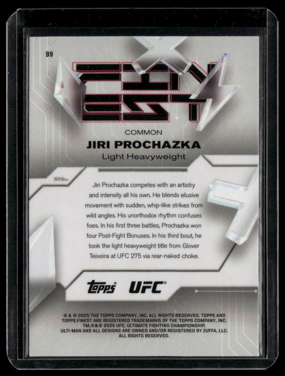 2025 Topps Finest UFC #99 Jiri Prochazka Blue Checkerboard Refractors #/99