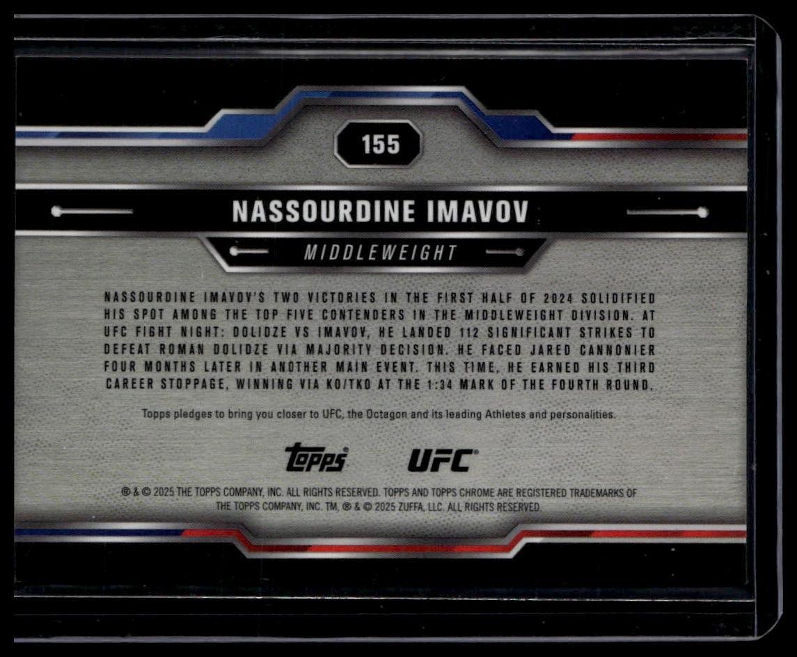 2025 Topps Chrome Sapphire UFC Nassourdine Imavov Gold Sapphire /50