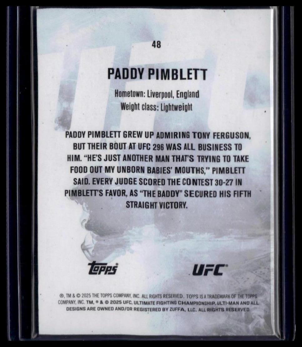 2025 Topps Knockout UFC #48 Paddy Pimblett Orange #/88